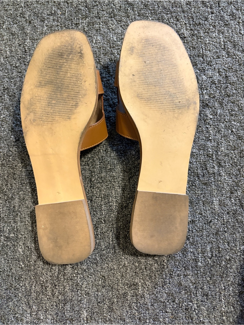 Steve Madden Brown Leather Slide Sandals - Women's Slip-On Loafers - Picture 2 of 3